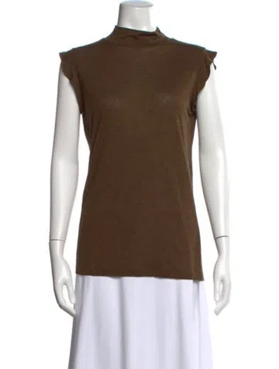 Pre-owned Iro Mock Neck Sleeveless Top In Brown
