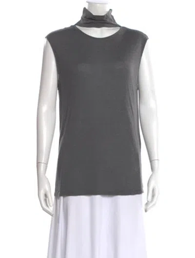 Pre-owned Iro Mock Neck Sleeveless Top In Gray