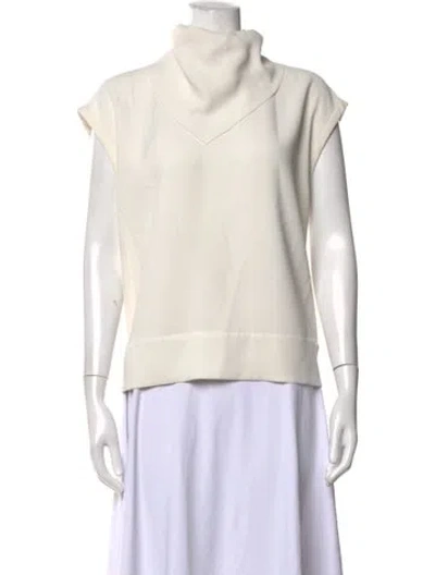 Pre-owned Iro Mock Neck Sleeveless Top In White