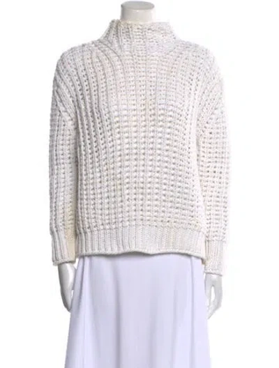 Pre-owned Iro Mock Neck Sweater In White