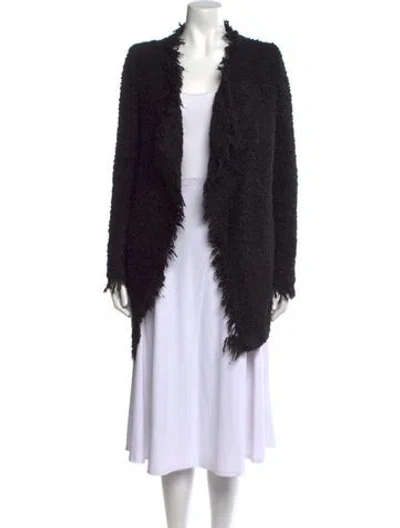 Pre-owned Iro Mohair Open Front Sweater In Black
