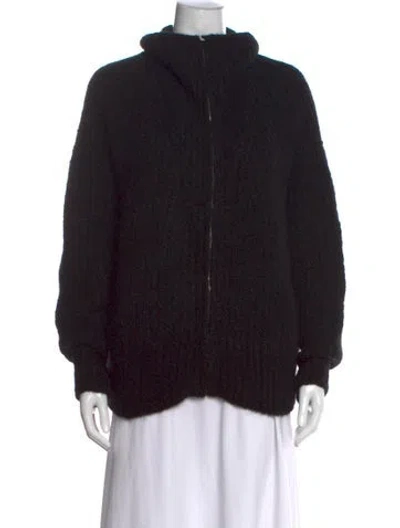 Pre-owned Iro Mohair Open Front Sweater In Black