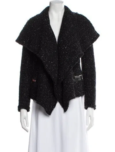 Pre-owned Iro Mohair Printed Evening Jacket In Black