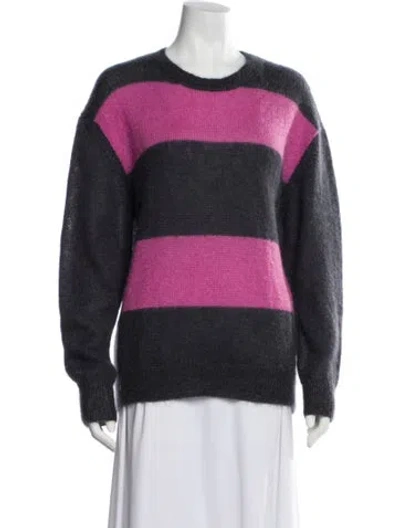Pre-owned Iro Mohair Striped Sweater In Gray
