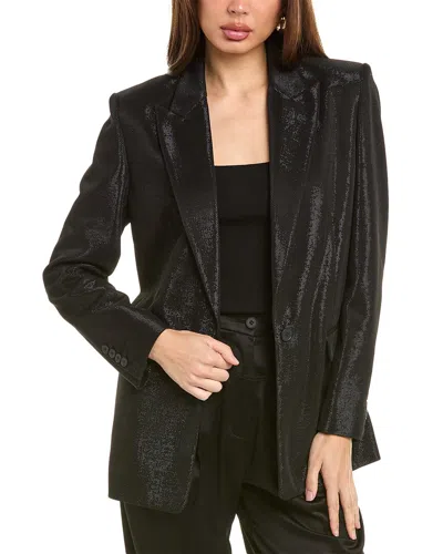 Iro Mokam Metallic Grain De Poudre Blazer In Black