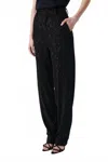 Iro Morine Straight Cut Sequin Trouser In Black In Black