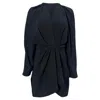 Iro Nadine Long Sleeve Mini Dress In Black Polyester In Black