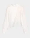 Iro Nahae Draped Overlap Blouse In White