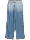 Iro Wide-leg Crystal Stud Trousers In Blue