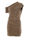 Iro Nalone One-shoulder Metallic Strass Mini Dress In Brown