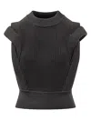 Iro Ruffled-shoulder Knit Top In Gray