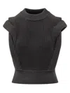Iro Ruffled-shoulder Knit Top In Gray