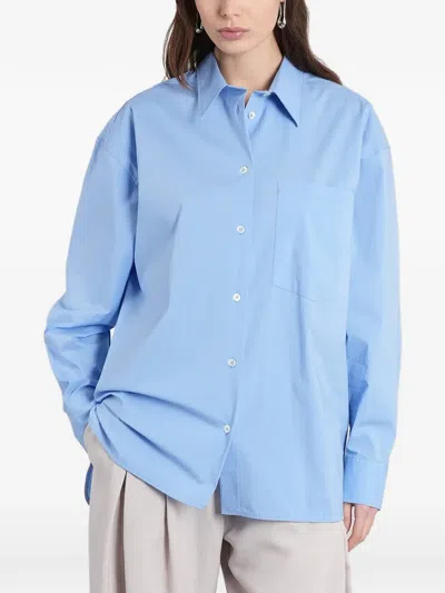 Iro Natacha Chest-pocket Button-down Cotton Shirt In Blue