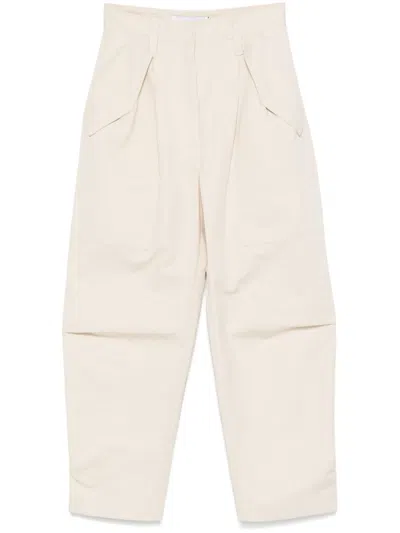 Iro Natsa Cotton Blend Trousers In Beige