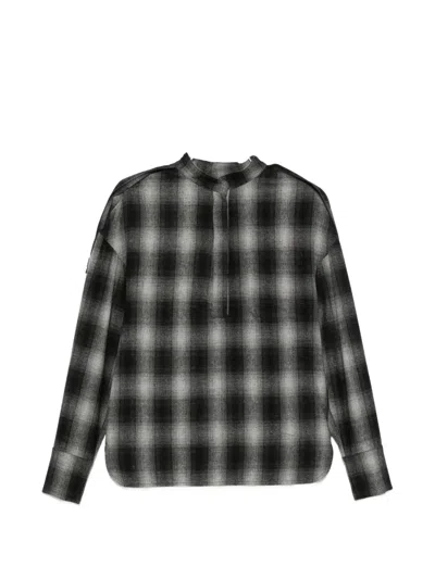 Iro Natte Checked Top In Black