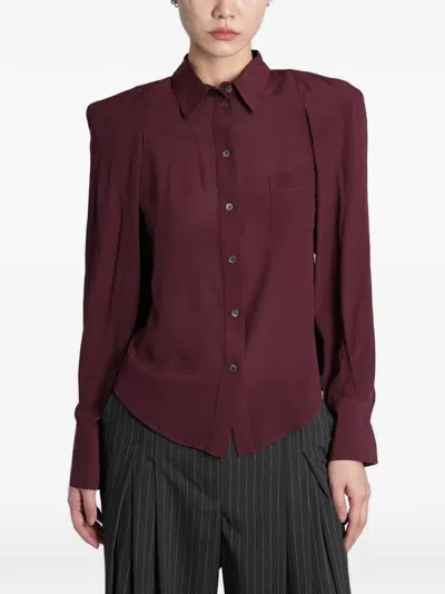 Iro Neon Padded-shoulder Shirt In Red