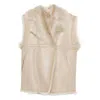 Iro Fur-trimmed Leather Vest In Neutral