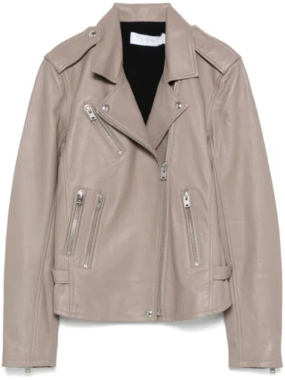 Iro Newhan Leahter Jacket In Beige