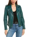 Iro Ashville Leather Moto Jacket In Blue