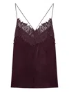 Iro Newin Lace-detail Silk Top In Purple