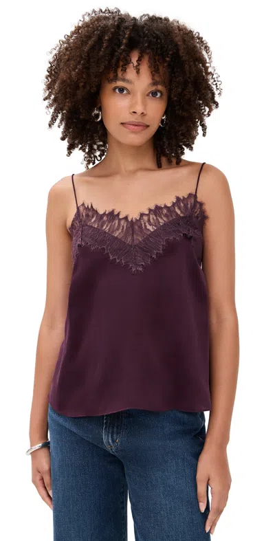 Iro Newin Silk Tank Fig In Burgundy