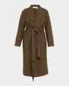 Iro Nicky Belted Fringe-trim Coat In Brown