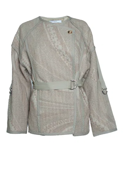 Iro , Nilran Woven Jacket With Belt In Gray