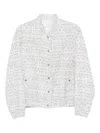 Iro Noemy Tweed Texture Cotton Jacket With Welt Pockets In Metallic