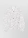 Iro Noemy Tweed Texture Cotton Jacket With Welt Pockets In White