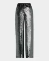 Iro Nolila Sequined Wide-leg Pants In Dark Grey