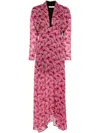 Iro Robe Longue Imprimée Col V Nollie In Pink