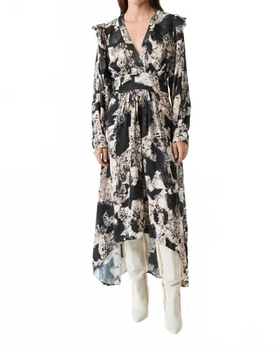 Iro Nuna Maxi Dress In Black/beige In Multi
