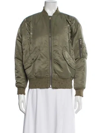 Pre-owned Iro Nylon Bomber Jacket In Green