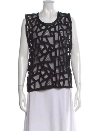 Pre-owned Iro Nylon Patterned Top In Black