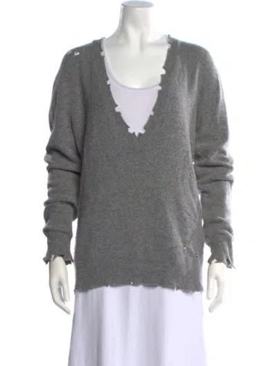 Pre-owned Iro Nylon V-neck Sweater In Grey