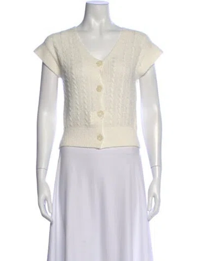 Pre-owned Iro Nylon V-neck Sweater In White