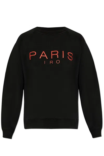 Iro Logo-print Cotton Jumper In Black