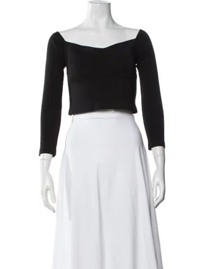 Pre-owned Iro Off-the-shoulder Long Sleeve Crop Top In Black