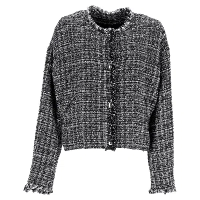 Iro Oluna Tweed Buttoned Jacket In Black Acrylic