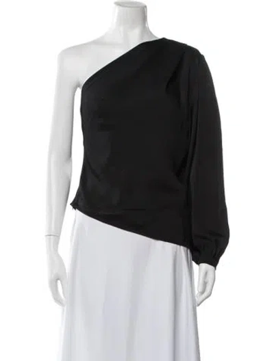 Pre-owned Iro One-shoulder Long Sleeve Blouse In Black