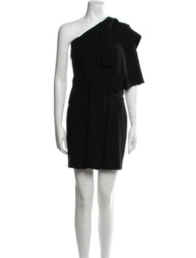 Pre-owned Iro One-shoulder Mini Dress In Black