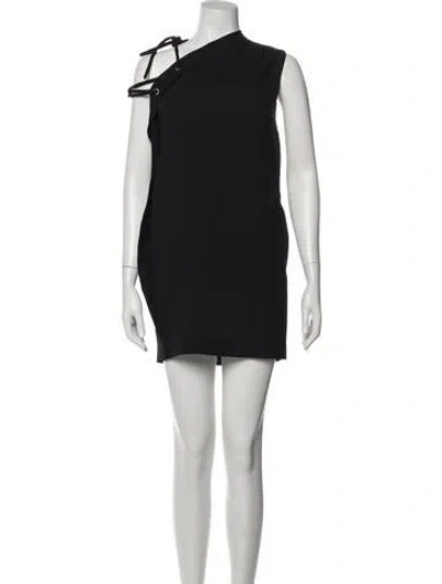 Pre-owned Iro One-shoulder Mini Dress In Black