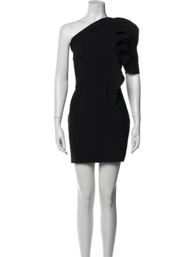 Pre-owned Iro One-shoulder Mini Dress In Black