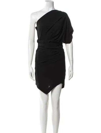 Pre-owned Iro One-shoulder Mini Dress In Black