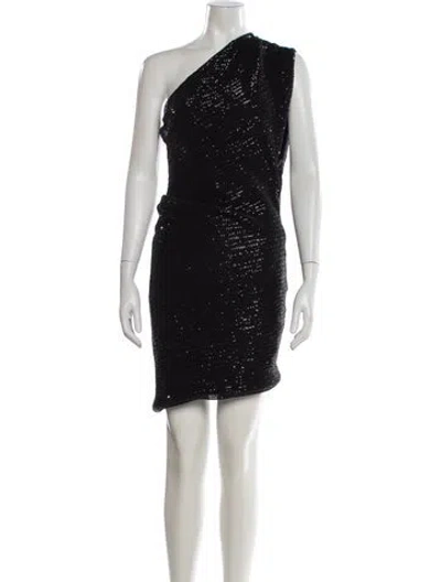 Pre-owned Iro One-shoulder Mini Dress In Black/metallic