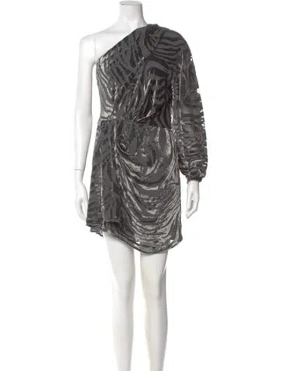 Pre-owned Iro One-shoulder Mini Dress In Gray