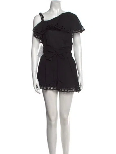 Pre-owned Iro One-shoulder Romper W/ Tags In Black