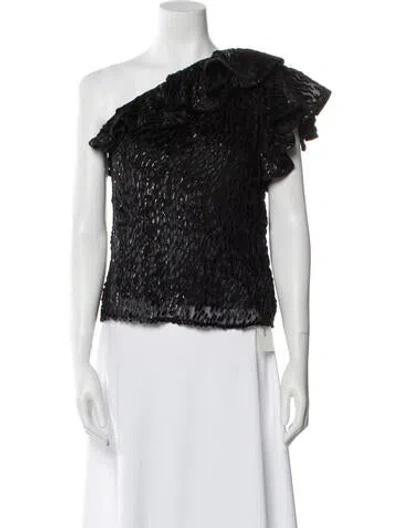 Pre-owned Iro One-shoulder Short Sleeve Top W/ Tags In Black