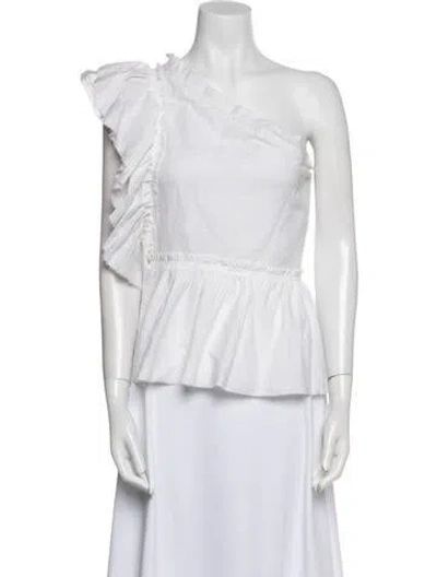 Pre-owned Iro One-shoulder Sleeveless Blouse In White