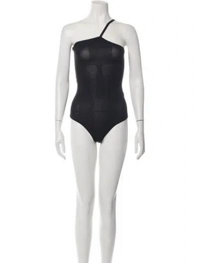 Pre-owned Iro One-shoulder Sleeveless Bodysuit In Black